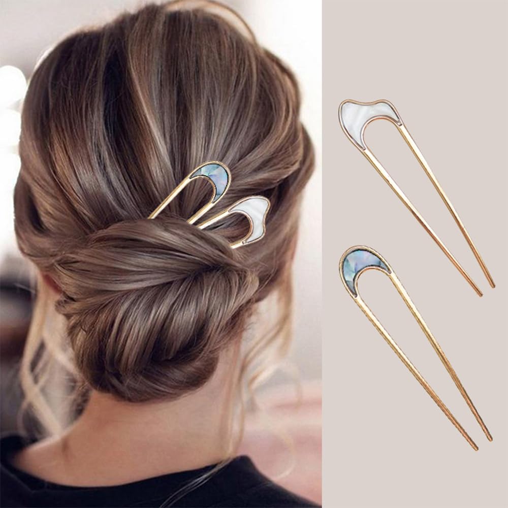 U字型ヘアピン シンプルな合金ジオメトリックU字ヘアクリップめっき付きヘアクリップ