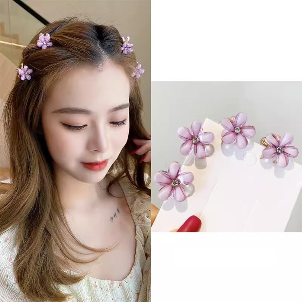 ヘアクリップ ヘアアクセサリー ヘアクリップ ミニ 小さな新鮮な金属花小さなヘアピン壊れた髪真珠ヘアピン