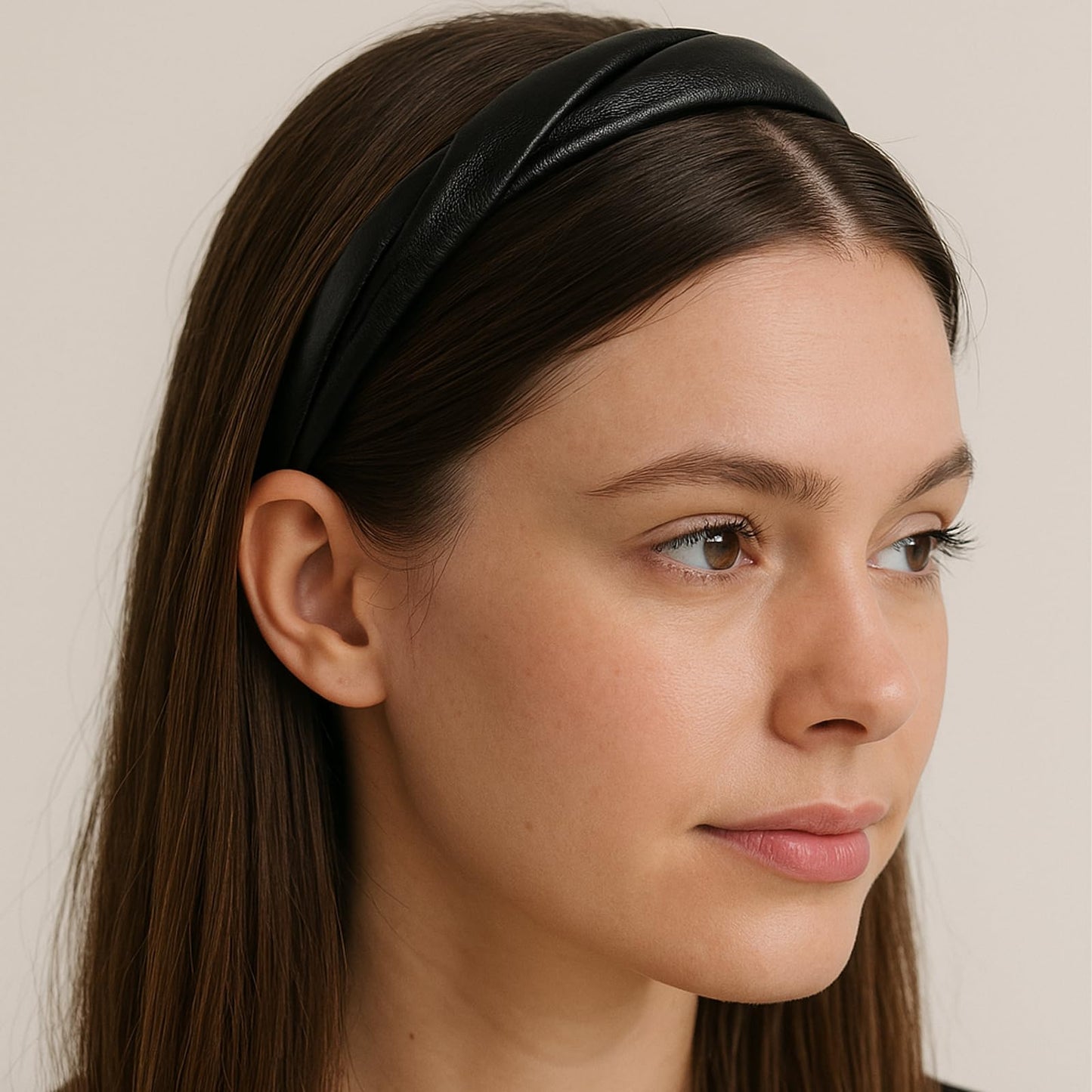 カチューシャ ヘアバンド 前髪留め カチューシャ 痛くない フェイクレザー ヘアバンド クロス ねじり ツイスト 編み込み風 レディース おしゃれ ２セット ブラックとブラウン