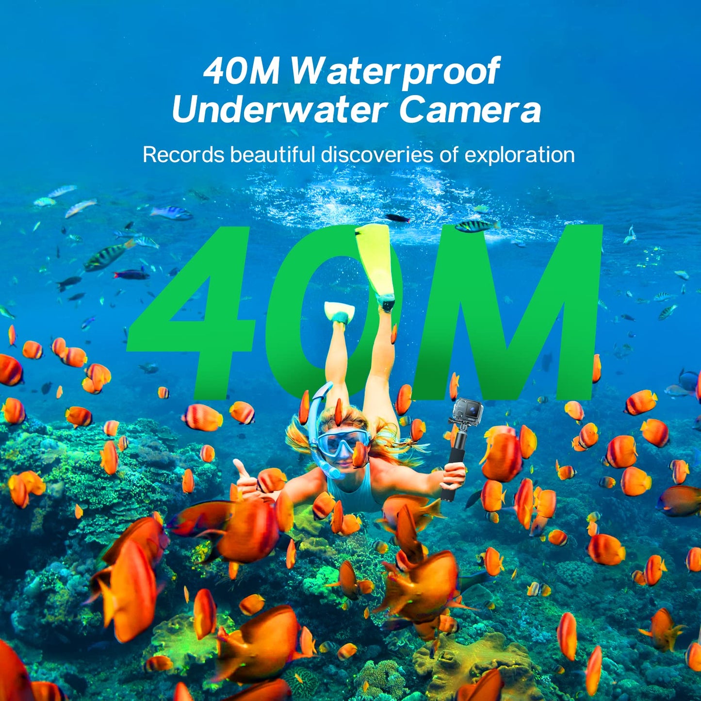 アクションカメラ 4K 30fps 20MP EIS手ぶれ補正 デュアルカラースクリーン 水中カメラ スポーツカメラ マイク付 170度魚眼レンズ リモコン付 1050mAhバッテリー2個 ウェアラブルカメラ 豊富なアクセサリー Surfola SF230