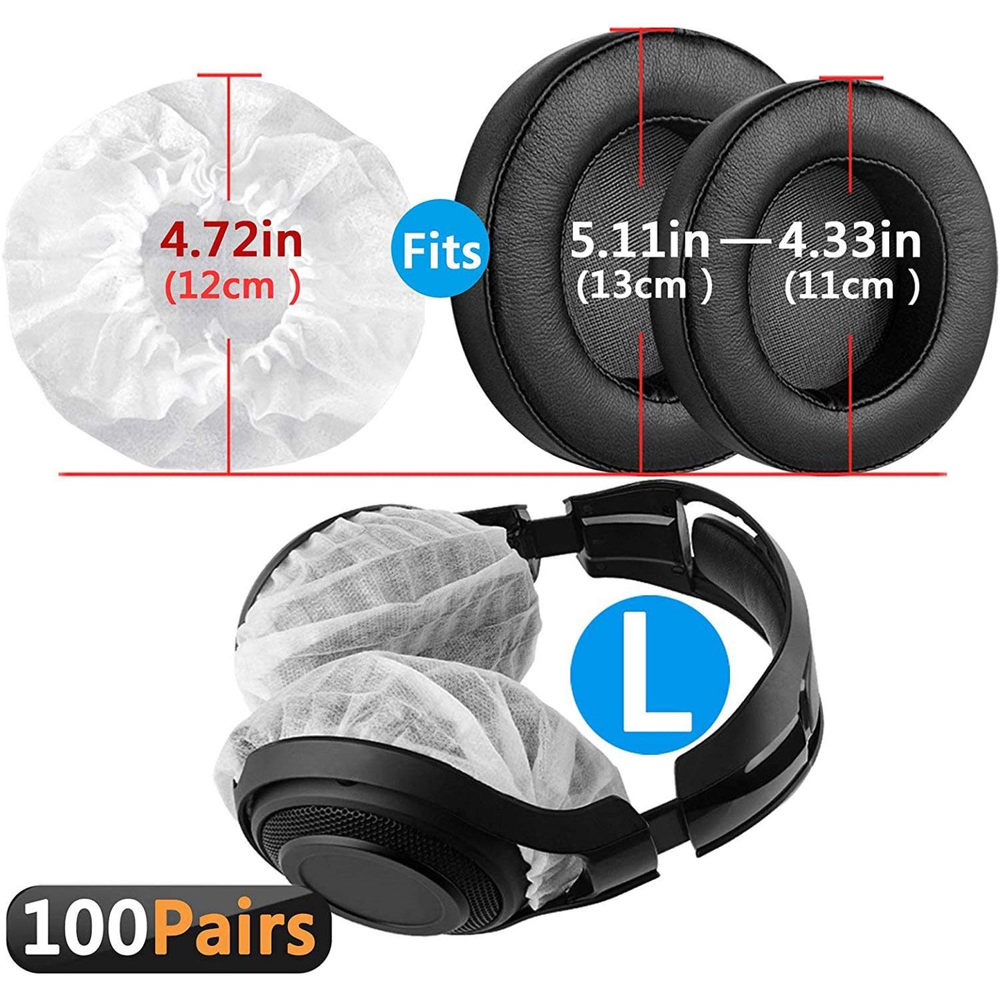 伸縮性ヘッドホンカバー、 K712、K702、K701、K550 /4.72インチオーバーイヤーヘッドセット用の使い捨てイヤーカップ