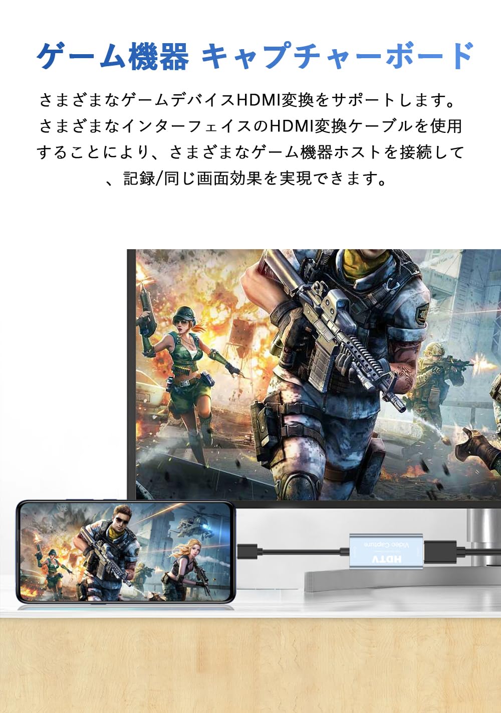 【2023新登場】Newluck USB-C & HDMI 変換アダプタ キャプチャーボード HDMI キャプチャーボード HD画質録画 HD1080P/4Kパススルー機能 HDMI ビデオキャプチャー ゲーム録画/HDMIビデオ録画/ライブ配信用キャプチャー ボード 電源不要 小型軽量 低遅延