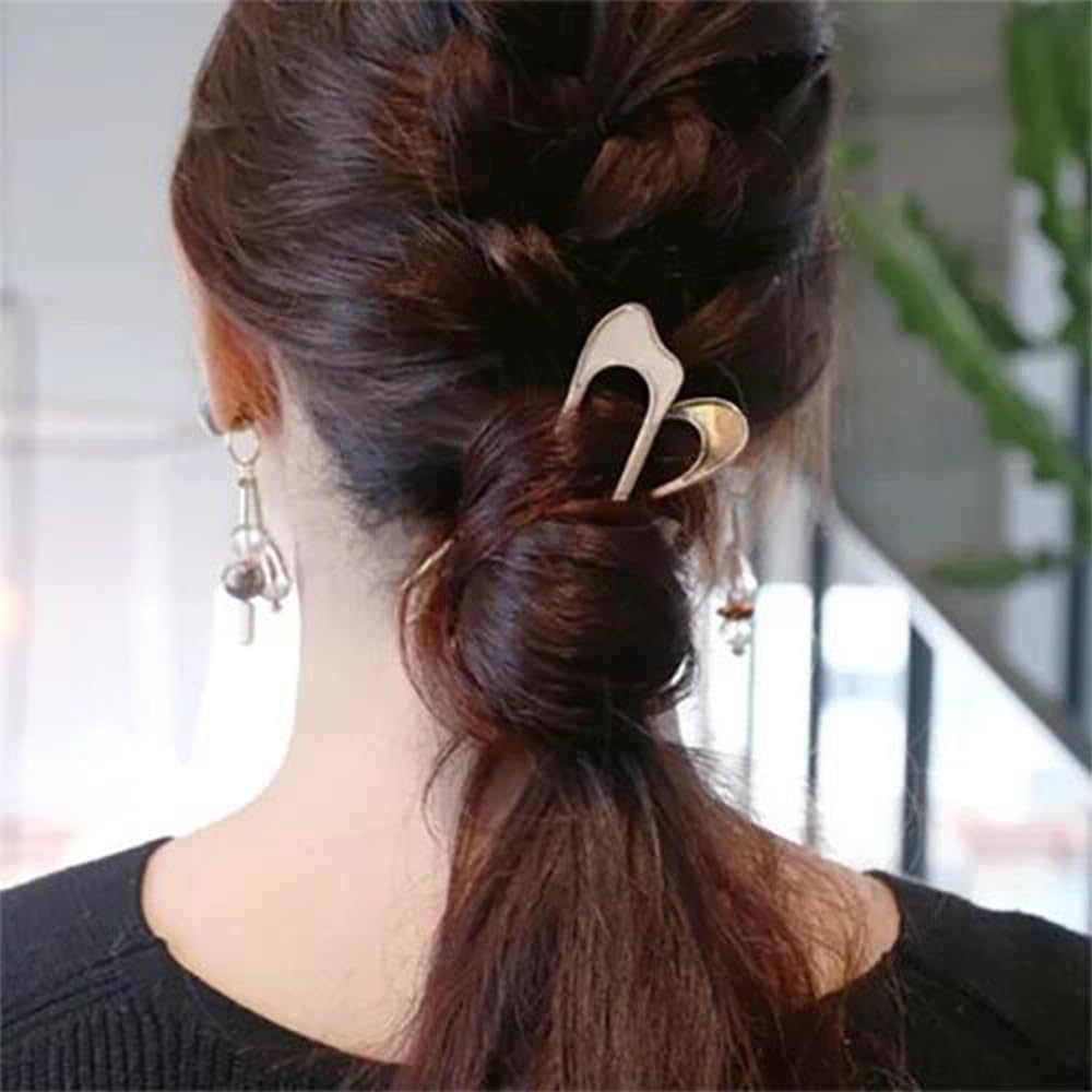 U字型ヘアピン シンプルな合金ジオメトリックU字ヘアクリップめっき付きヘアクリップ