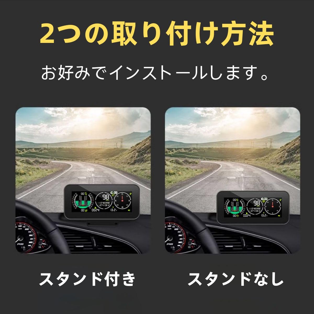 ヘッドアップディスプレイ gps 多機能メーター gps 速度計 車載 高度計 傾斜計 車 時計 車両勾配計 gps スピードメーター 過速度警告搭載 疲労運転警報 DC12V対応
