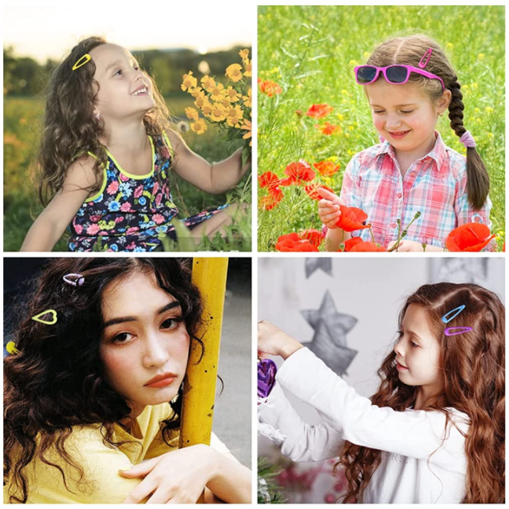 ヘアピン 約100個セット ヘアクリップ かわいい スナップヘアクリップ ヘアピン パッチンピン スリーピン 前髪 DIY アクセサリー 髪飾り 髪留め カラーランダム