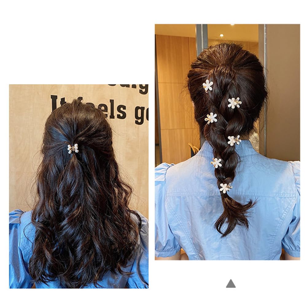ヘアクリップ ヘアアクセサリー ヘアクリップ ミニ 小さな新鮮な金属花小さなヘアピン壊れた髪真珠ヘアピン