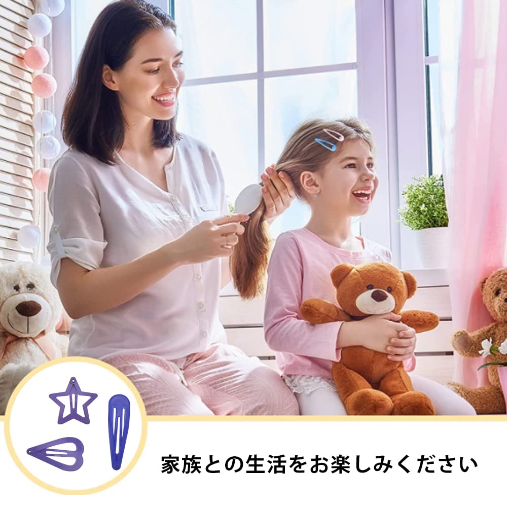 ヘアピン 約100個セット ヘアクリップ かわいい スナップヘアクリップ ヘアピン パッチンピン スリーピン 前髪 DIY アクセサリー 髪飾り 髪留め カラーランダム