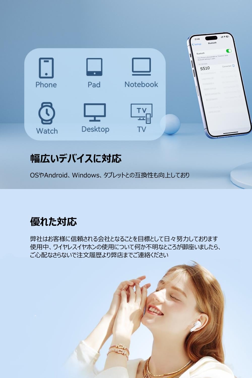 ヤホン Bluetooth ワイヤレスイヤホン 2024最新ブルートゥースイヤホン EDR+Bluetooth5.3搭載 カルナ型 自動ペアリング 接続瞬時 ハンズフリー通話 マイク内蔵 タッチ操作 コンパクト/テレワーク/通勤/通学