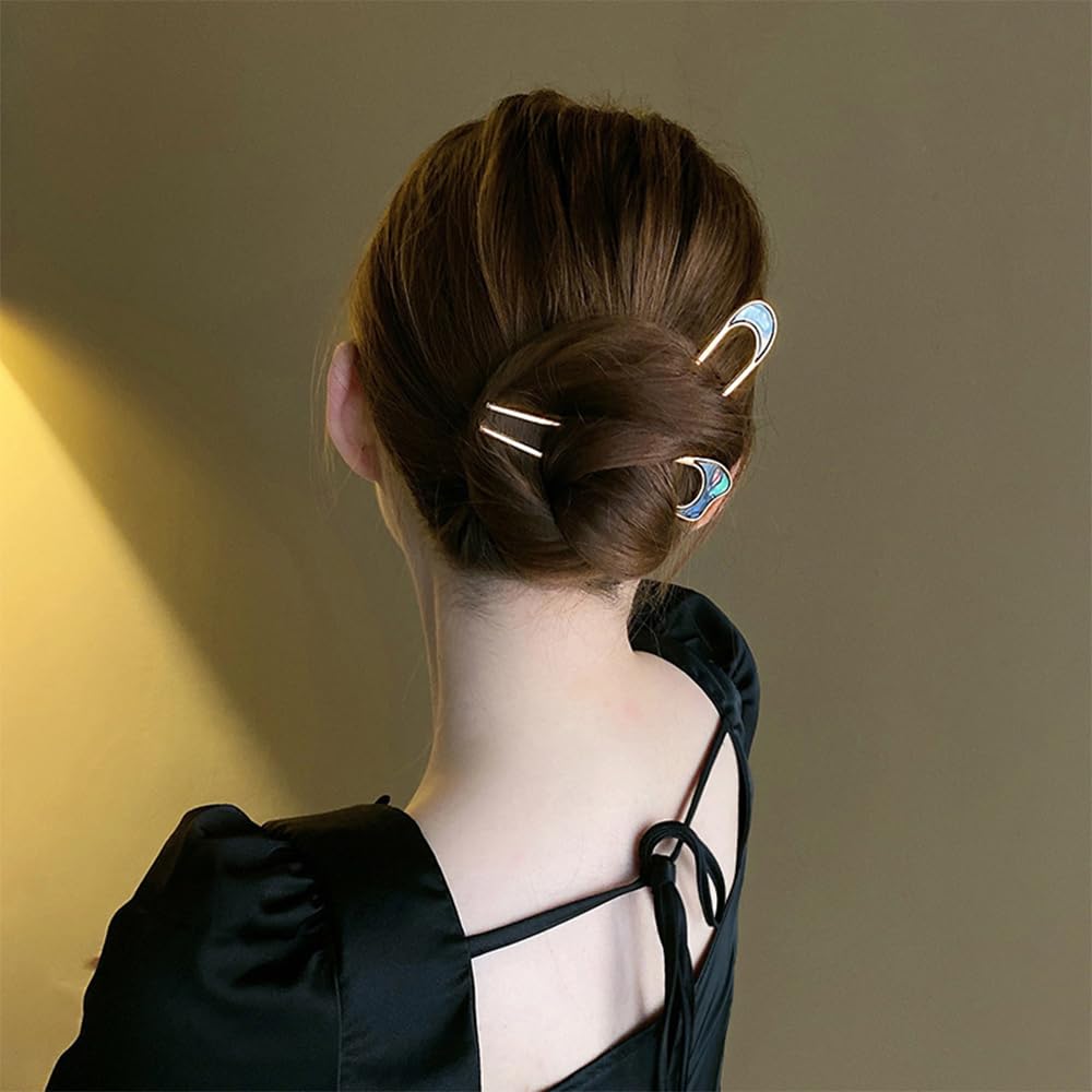 U字型ヘアピン シンプルな合金ジオメトリックU字ヘアクリップめっき付きヘアクリップ