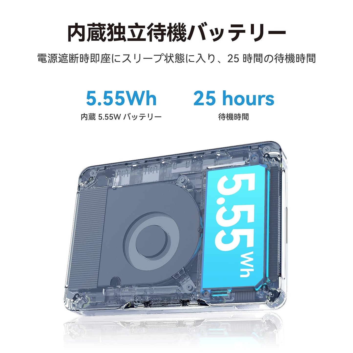 Mind 2 ミニPC、インテル Core Ultra 7 155H メモリ32GB SSD1TB、作り付けのスタンバイ電池を使って、重量435g、Windows11ホーム、SD カードスロット付き、Copilot対応AI PC