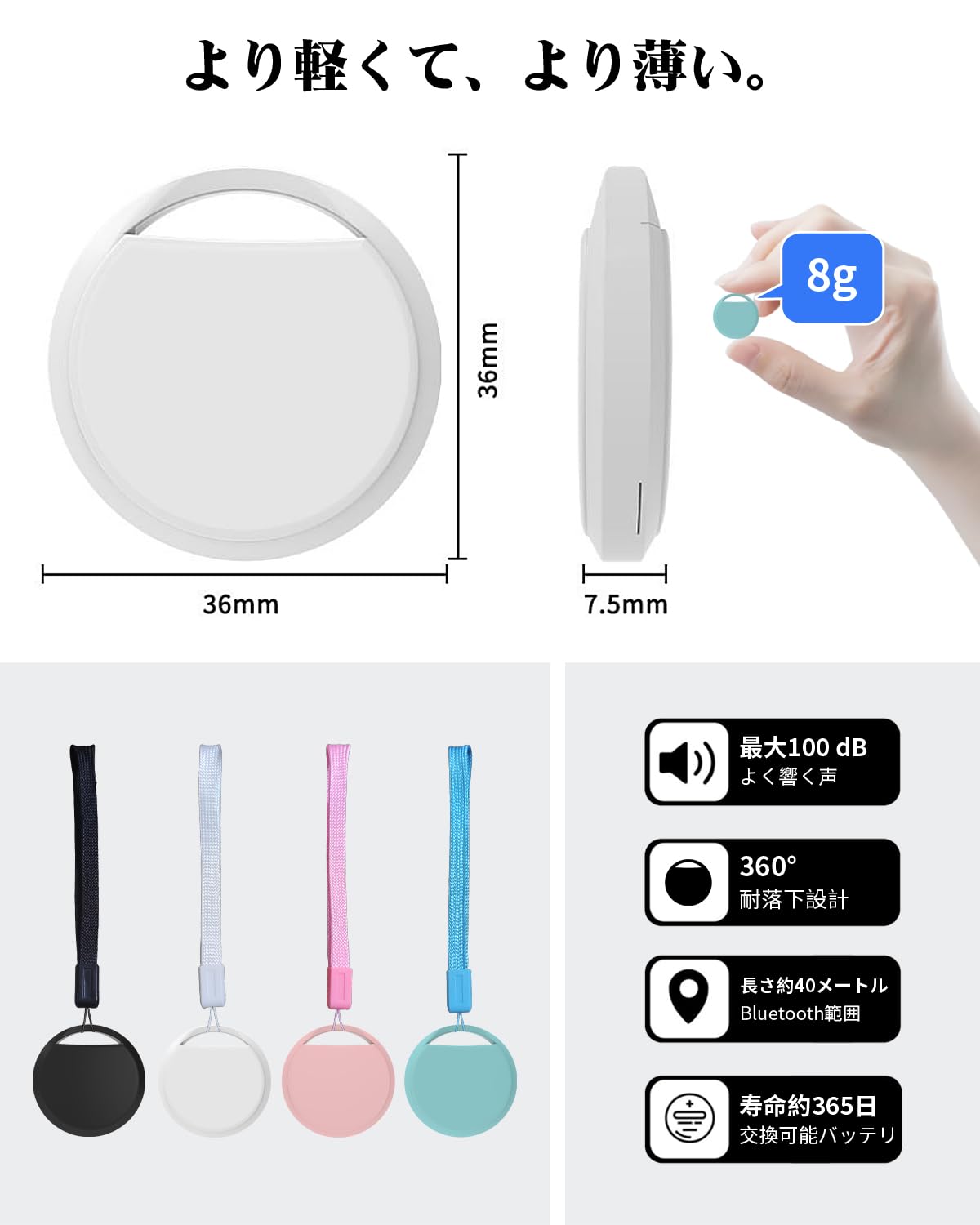 エアタグ airtag(4個セット) 紛失防止タグスマートタグ 超強信号 gpsタグ 忘れ物防止 タグ スマートトラッカー gps 極小 位置情報 タグ gps 子供 エアータグ 追跡タグ 超薄 超軽量 小型gps発信機 Appleの「探す」に対応 (IOS専用) 超長持ち 盗難対策 車両追跡 子供/高齢者/敬老の日/ペット見守り 鍵/バッグ/財布/リモコン/スーツケース