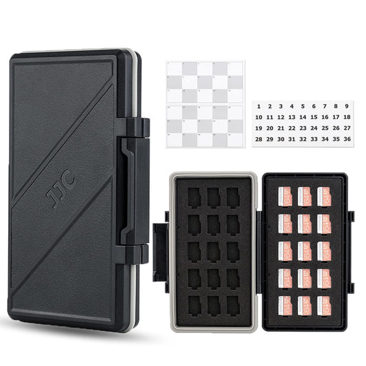 大容量 30 スロット MicroSD/MSD カードケース 耐衝撃 防塵 防湿 カード整理番号付き メモリーカードケース