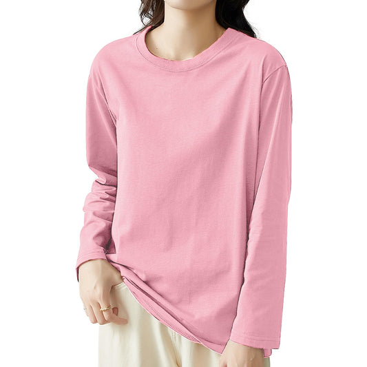 【綿100！当店１番人気】ロンティー レディース 長袖tシャツ トップス 【トレンドの新定義・ゆる感・小顔効果】 カットソー クルーネック ティーシャツ ロングスリーブ 無地 カジュアル ゆったり 重ね着 きれいめ オシャレ