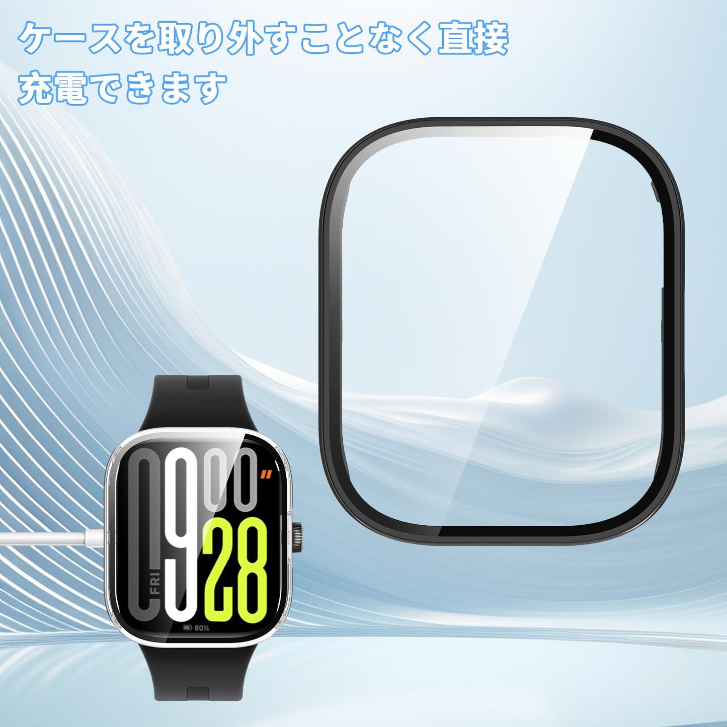 ケース フィルム+PCフレーム 一体型 防水防塵 保護ケース 全面保護 装着簡単 高透過率 指紋防止 強化ガラス 保護フィルム フェイスカバーセット（ブラック＋クリア）