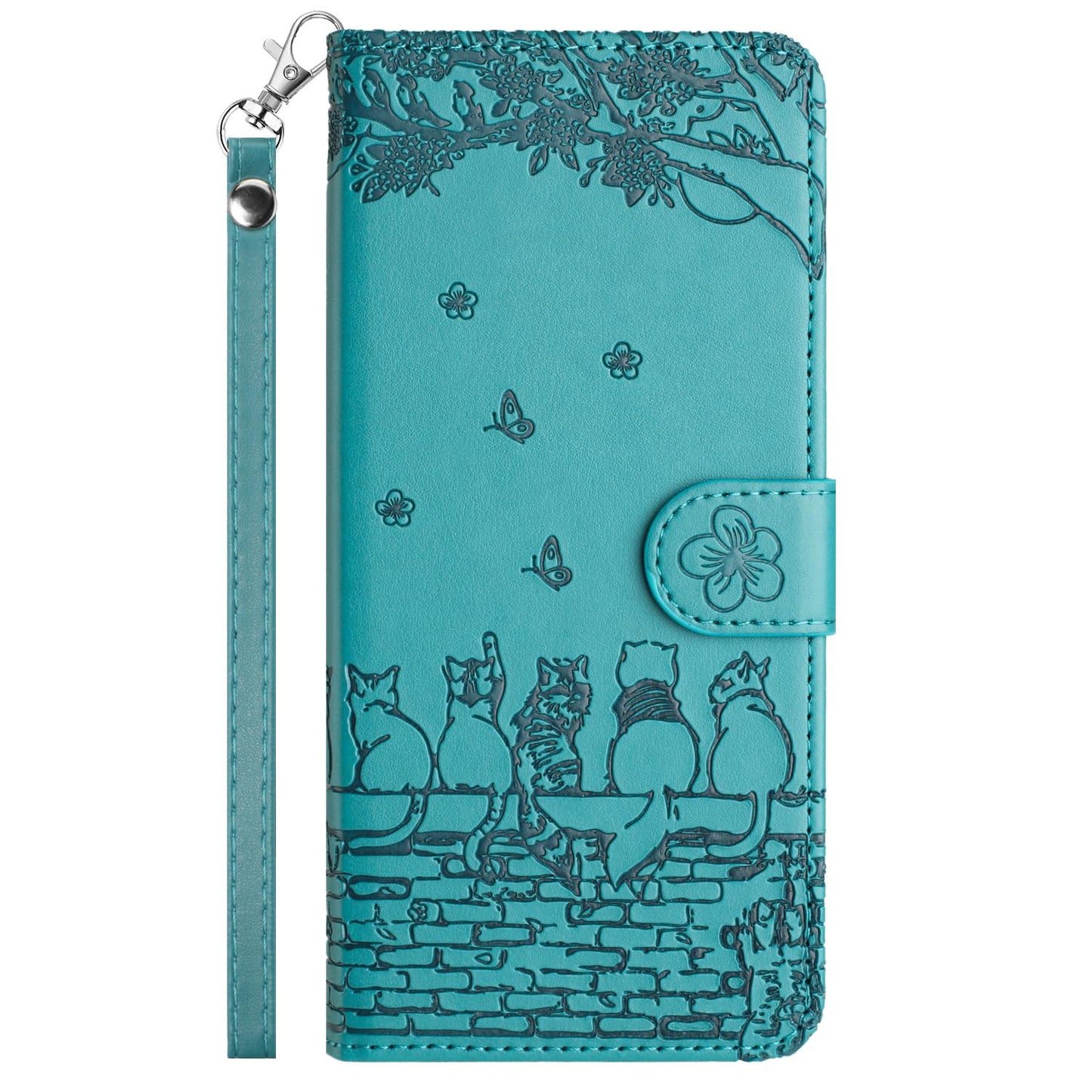 Google Pixel 8A ケース 手帳型 可愛い 猫柄 グーグル ピクセル 8A 携帯カバー 蝶の花柄 スマホケース おしゃれ カード入れ 財布型 Pixel 8A カバー 動物柄 カード収納 スタンド機能 軽量 便利 内蔵マグネット式 スモーキーパープル 純色シンプルデザイン - Smoky Purple