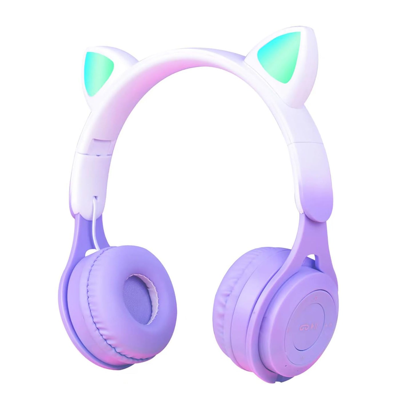 子供用ヘッドホン無線/有線ヘッドホン 85 dB安全音量制限 マイク付き 猫耳LEDライトデザイン Bluetooth5.0/ワイヤ長 1m TFカード挿入可能 サイズ調節可能 学校/タブレット/旅行/ MP3