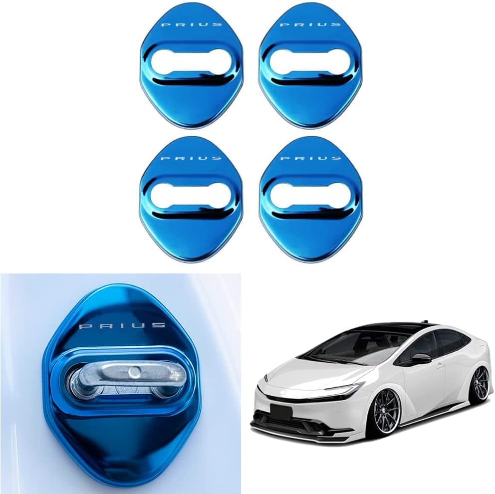 新型プリウス 60系 ドアロックカバー 5代目 ZVW60 ZVW65 MXWH60 MXWH65 (2023年1月~現在) 車種別設計 ドアテール防錆 ステンレス製 防錆コーティング仕様 4色選択可能 装飾外装パーツ 簡単取付 自動車部品 4個