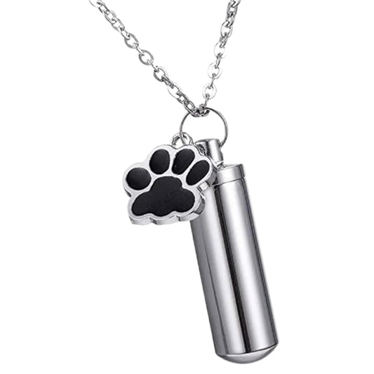 メモリアルペンダント ネックレス 遺骨 ペンダント 足跡デザイン 防水ステンレススチール 犬と猫のメモリアルアクセサリー 遺骨ペンダント ロケット