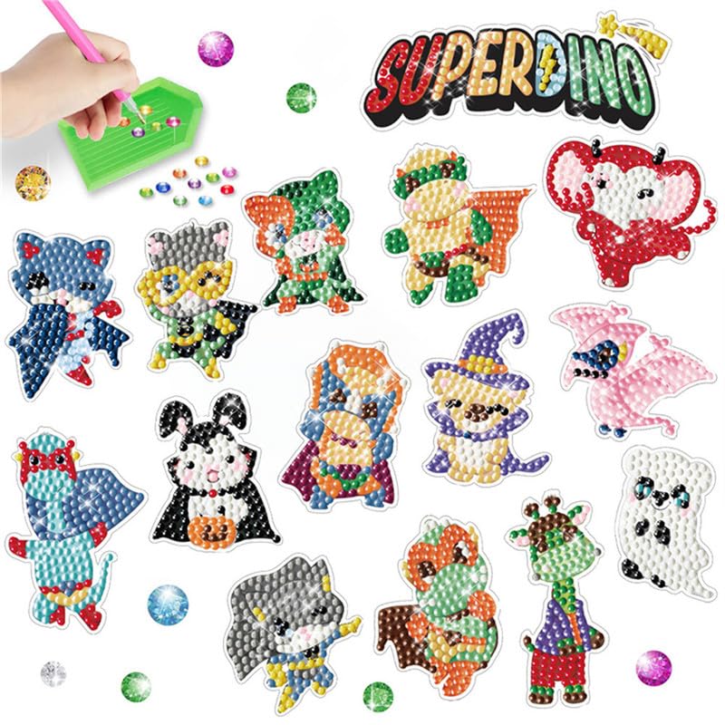 5D DIY 子供用 ダイヤモンド ドローイング ステッカー セット ハッピー DIY ダイヤモンド アート ステッカー 子供用 アート ステッカー DIY クリエイティブ ダイヤモンド ステッカー 子供、大人、初心者への素晴らしいギフト