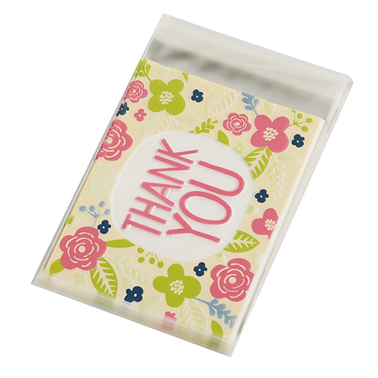 自粘着バッグ 200pcs 小分け袋 10*11+3cm 厚手半透明袋 ギフトバッグ DIY 手作り袋 ジュエリー袋 可愛いお洒落ポーチ ラッピングポーチ アクセサリー収納 小物入れプラスチックバッグ (4カラ-200pcs)