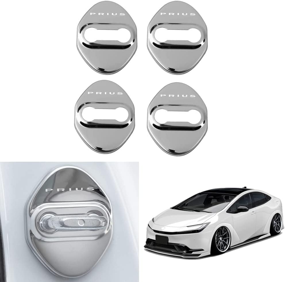 新型プリウス 60系 ドアロックカバー 5代目 ZVW60 ZVW65 MXWH60 MXWH65 (2023年1月~現在) 車種別設計 ドアテール防錆 ステンレス製 防錆コーティング仕様 4色選択可能 装飾外装パーツ 簡単取付 自動車部品 4個