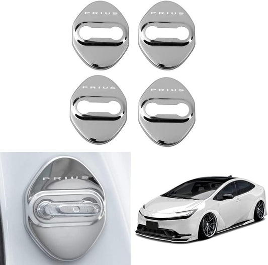 新型プリウス 60系 ドアロックカバー 5代目 ZVW60 ZVW65 MXWH60 MXWH65 (2023年1月~現在) 車種別設計 ドアテール防錆 ステンレス製 防錆コーティング仕様 4色選択可能 装飾外装パーツ 簡単取付 自動車部品 4個