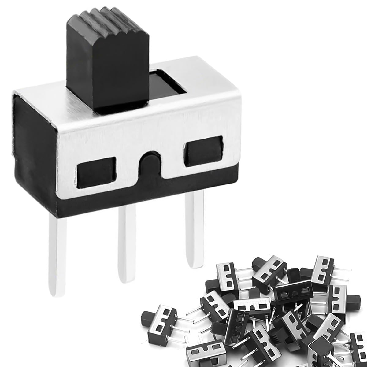 ミニ マイクロ スライド スイッチ 5 mm 高ノブ垂直パネル マウント スライド スイッチ SPDT 3 ピン 2 ポジション DC 50 v 0.3A ラッチング トグル スイッチ