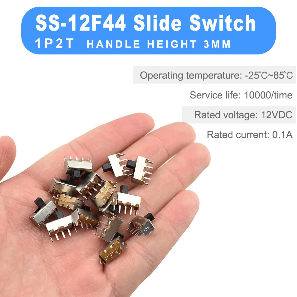 ミニ マイクロ スライド スイッチ 5 mm 高ノブ垂直パネル マウント スライド スイッチ SPDT 3 ピン 2 ポジション DC 50 v 0.3A ラッチング トグル スイッチ