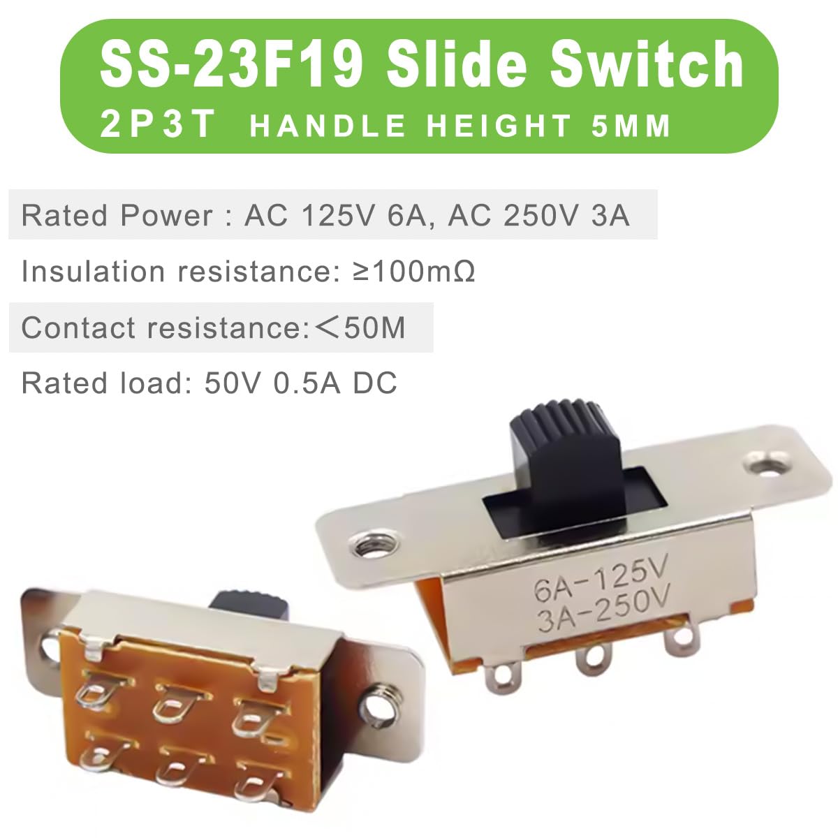 ミニ マイクロ スライド スイッチ 5 mm 高ノブ垂直パネル マウント スライド スイッチ SPDT 3 ピン 2 ポジション DC 50 v 0.3A ラッチング トグル スイッチ
