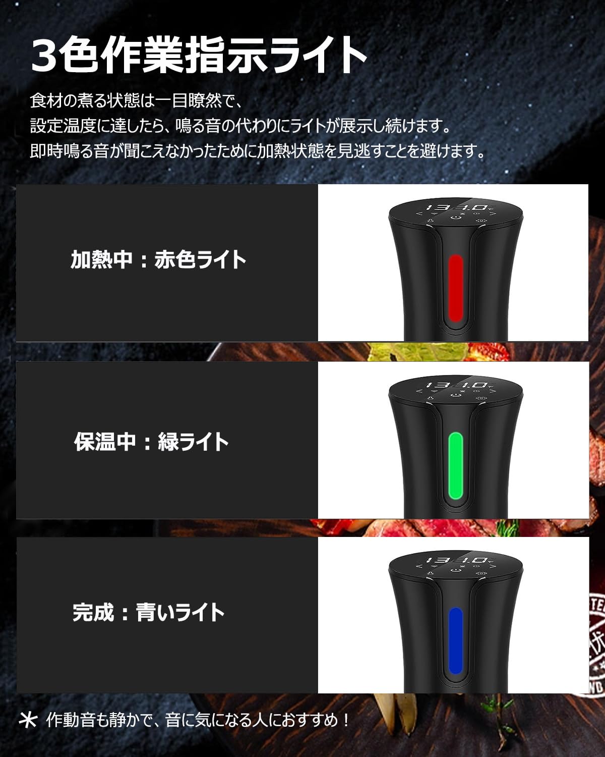 低温調理器 真空調理器 スロークッカーbeemyi 24時間 予約機能 保温機能付き 低温調理機 Sous vide 日本向けに設計 1000Wハイパワー 水温精確制御クッカー コンパクト軽量 家庭用