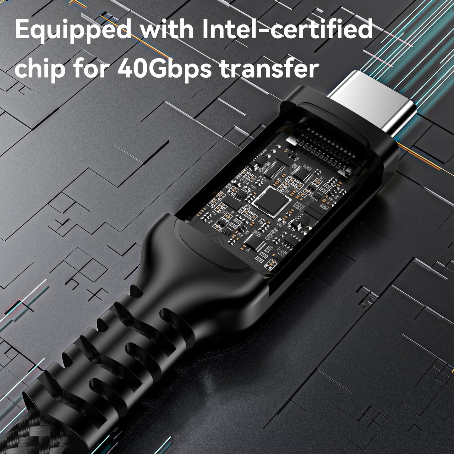 Thunderbolt 4ケーブル USB C 高速データ転送 1.8m、40Gbps 8K@60Hz ビデオ 240W急速充电、Thunderbolt 3/ USB 4と下位互換 iPhone 15 MacBook Pro Air iPad Pro/Air 他対応