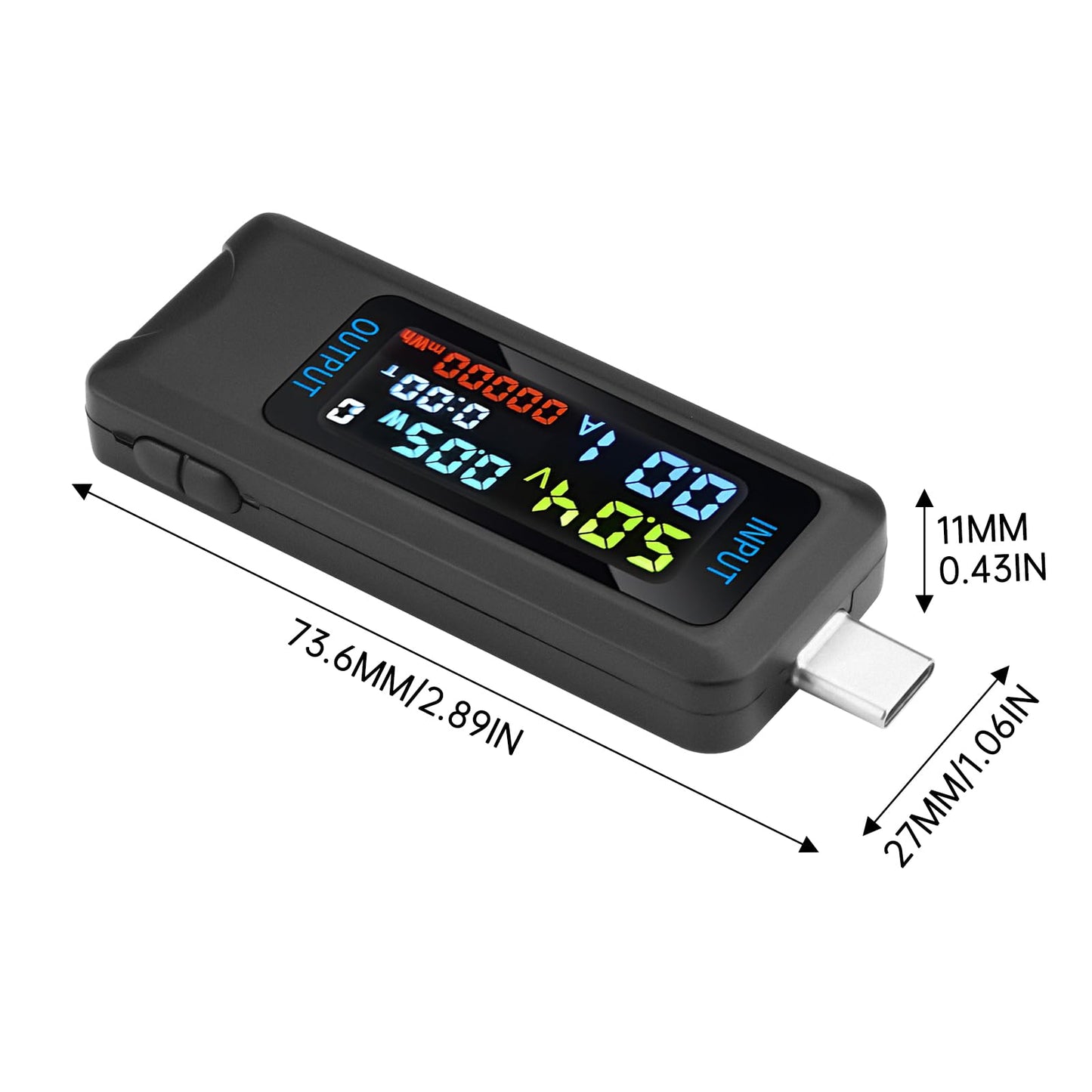 USB C テスター 多機能デジタルテスター DC 4.5-36V 0-8A 電流電圧計 電力容量テスター 複数の急速充電プロトコルに対応 HDスクリーン リアルタイムモニター メモリー機能 Type-C充電器