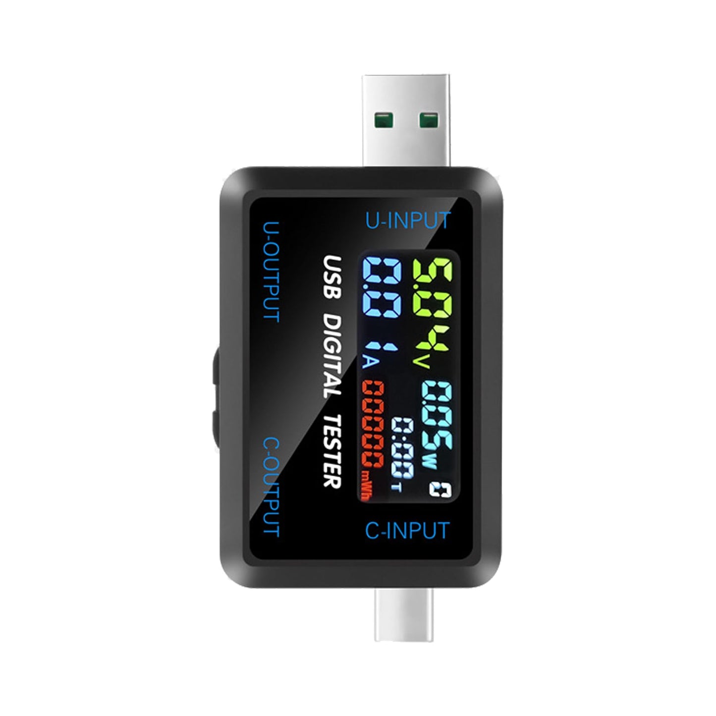 USB C テスター 多機能デジタルテスター DC 4.5-36V 0-8A 電流電圧計 電力容量テスター 複数の急速充電プロトコルに対応 HDスクリーン リアルタイムモニター メモリー機能 Type-C充電器