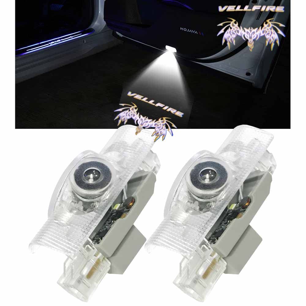 ヴェルファイア車用ドアランプ カーテシランプ ドアウェルカムライト カーテシライト LEDロゴ投影 20系 30系 カーテシ 角度調整機能付き 2個セット
