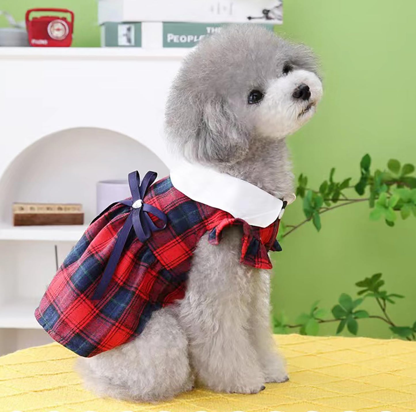 犬服ワンピース春夏秋ワンピースチェック柄夏犬ドレスペット服犬服スカート綿製小型犬中型犬かわいいリボン脱毛保護の日焼かない猫服記念撮影ペット服通気散歩お出かけ吸水速乾服