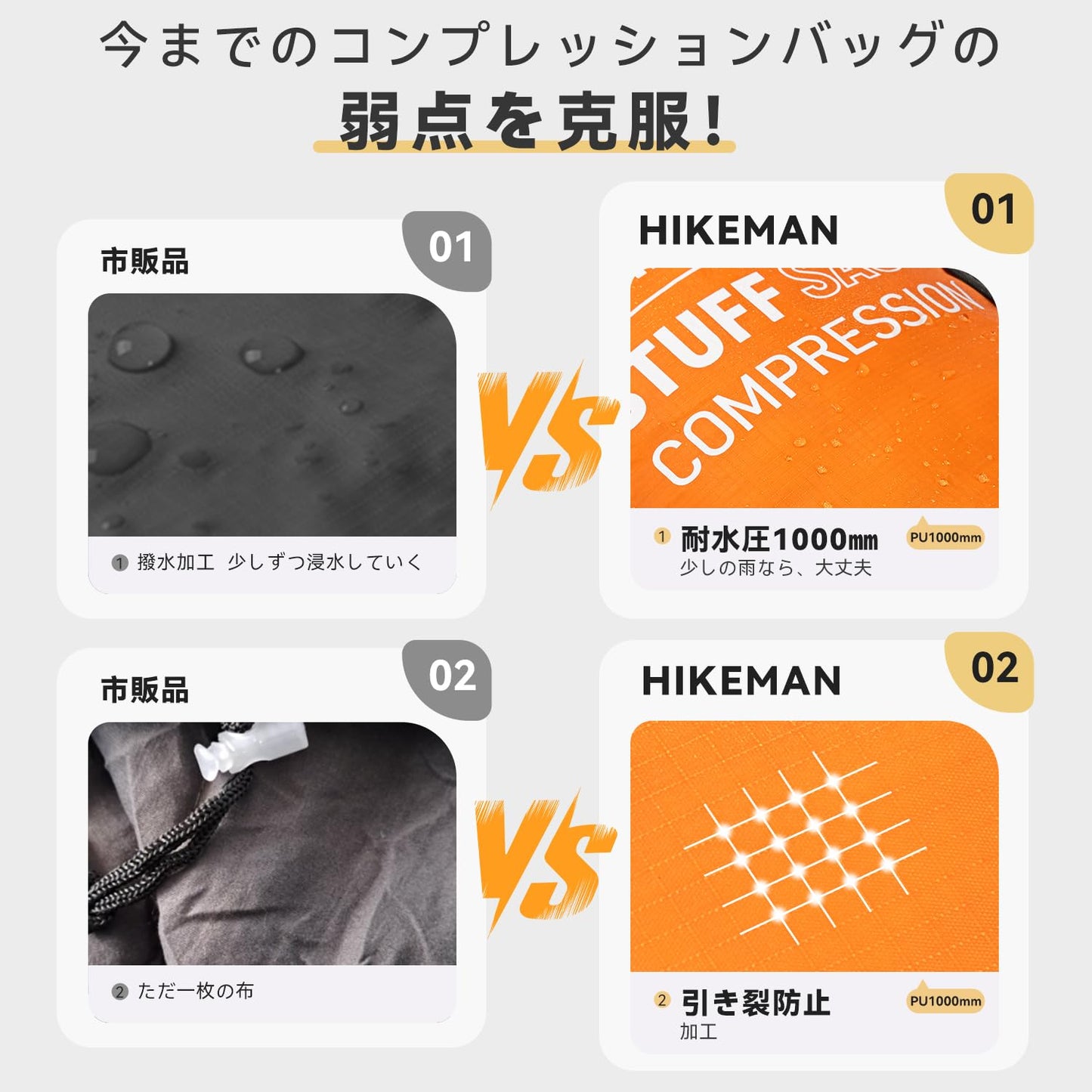 寝袋圧縮袋 50%まで圧縮 防水 46L/32L/19L 軽量 寝袋収納 圧縮バッグ 耐摩耗性 シュラフ 衣類収納 スタッフバッグ キャンプ 登山 旅行 ハイキング