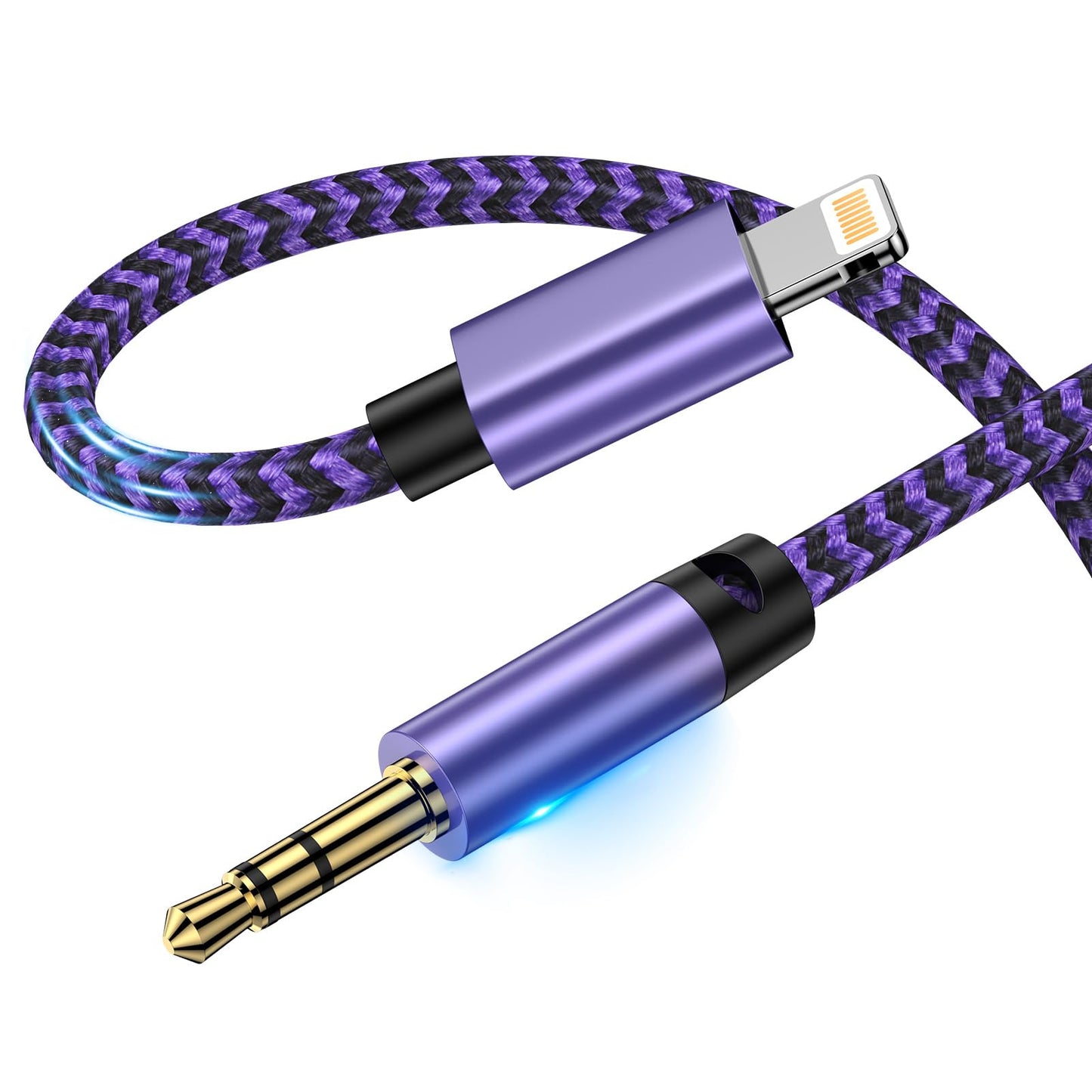 iPhone AUX ケーブル Lightning to 3.5mm ステレオケーブル HiFi音質 高耐久ナイロン編 1m MFi 認証 ライトニングオーディオ Lightning aux 変換ケーブル iphone aux 車載用オーディオケーブル iPhone/iPad/iPod用 ヘッドホン/ホームステレオ/カーステレオ/スピーカー など対応