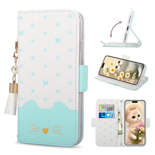 シンプルスマホ7ケース BASIO active2 SHG12 ケース BASIO active SHG09 シンプルスマホ6 A201SH チャーム な タッセル ストラップ付き かわいい 猫 ベイシオアクティブ2 CASEスタンド機能 カード入れ収納式 財布型スマホケース ピンク