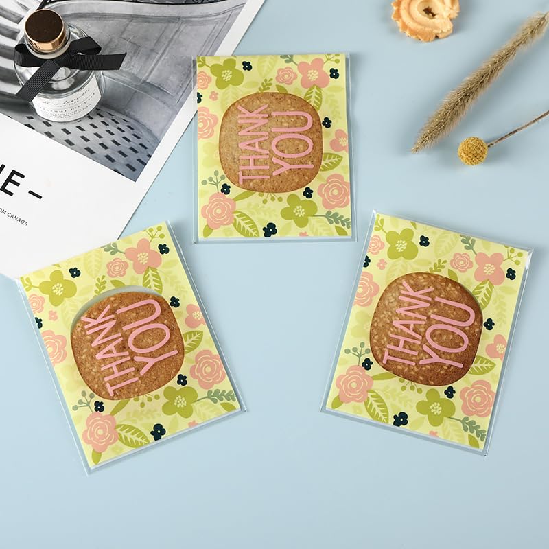 自粘着バッグ 200pcs 小分け袋 10*11+3cm 厚手半透明袋 ギフトバッグ DIY 手作り袋 ジュエリー袋 可愛いお洒落ポーチ ラッピングポーチ アクセサリー収納 小物入れプラスチックバッグ (4カラ-200pcs)